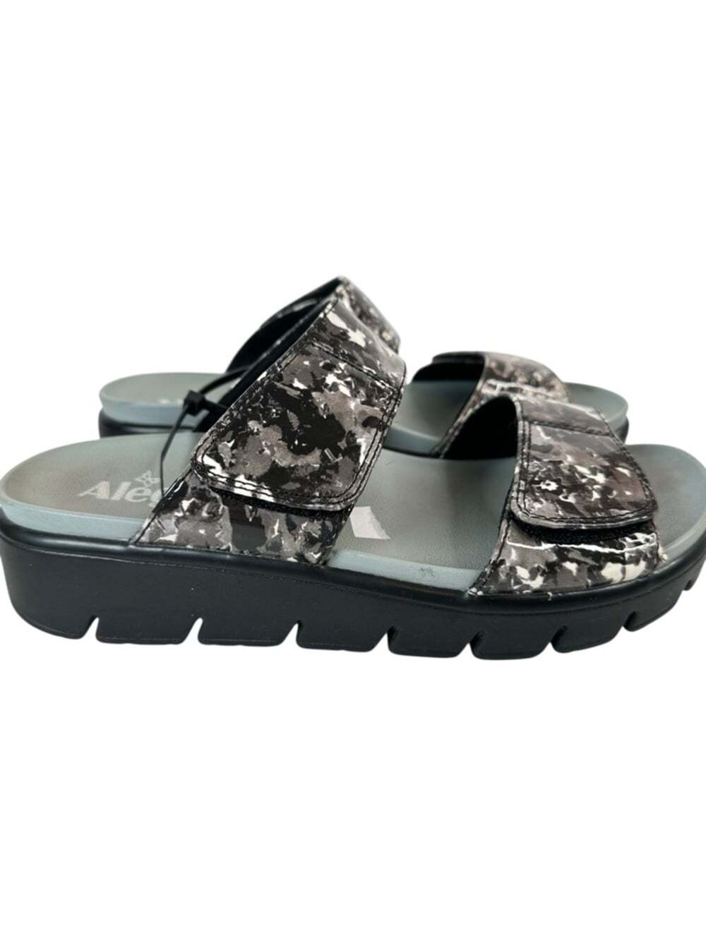 Alegria Rubie Collage Greys Comfort Platform Slide Sandals Euro 37